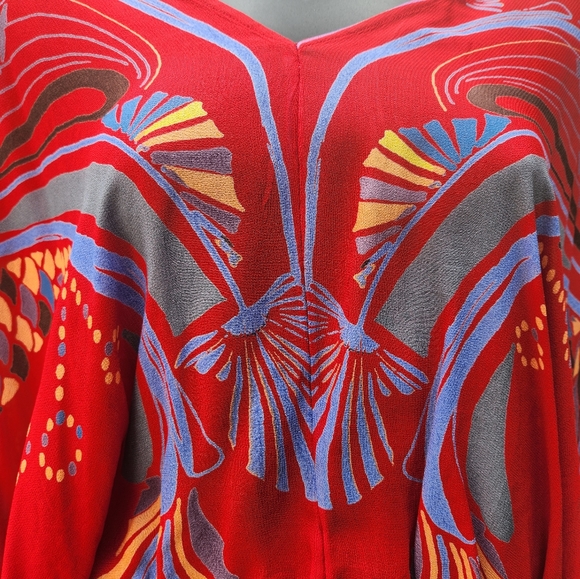 LIKE NEW unique Art Nouveau-inspired Free People colorful, summery top - Picture 3 of 6